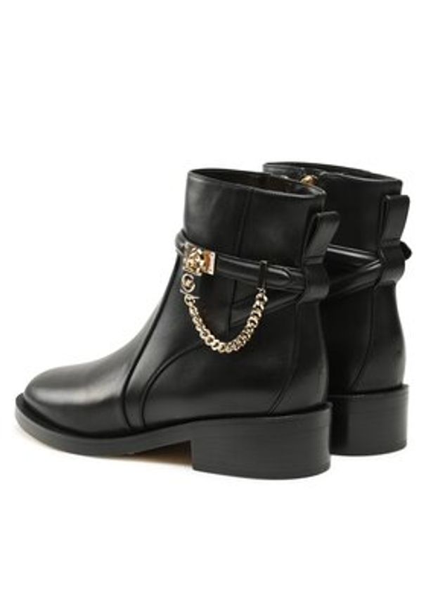 MICHAEL Michael Kors Botki Hamilton Flat Bootie 40F3HAME5L Czarny. Kolor: czarny. Materiał: skóra