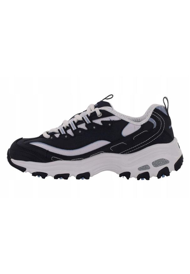 skechers - Buty na co dzień damskie SKECHERS D LITES BIGGEST FAN skóra. Okazja: na co dzień. Kolor: niebieski. Materiał: skóra. Model: Skechers Sport. Sport: turystyka piesza