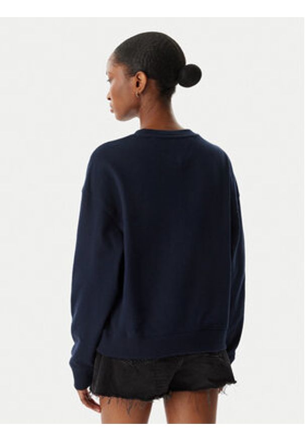 Tommy Jeans Bluza Wavy Flag DW0DW22742 Granatowy Boxy Fit. Kolor: niebieski. Materiał: bawełna