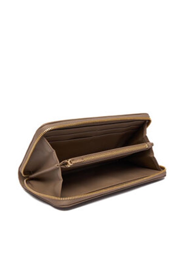 Calvin Klein Portfel Emblem Aop Embossed Long Wallet LV04F1097G Beżowy. Kolor: beżowy. Materiał: skóra