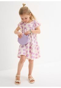 bonprix - Sukienka z dżerseju z czystej bawełny. Kolor: różowy. Materiał: bawełna, jersey