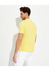 Ralph Lauren - RALPH LAUREN - Żółta koszulka polo Custom Slim Fit. Typ kołnierza: polo. Kolor: żółty. Materiał: bawełna, prążkowany. Wzór: haft #5