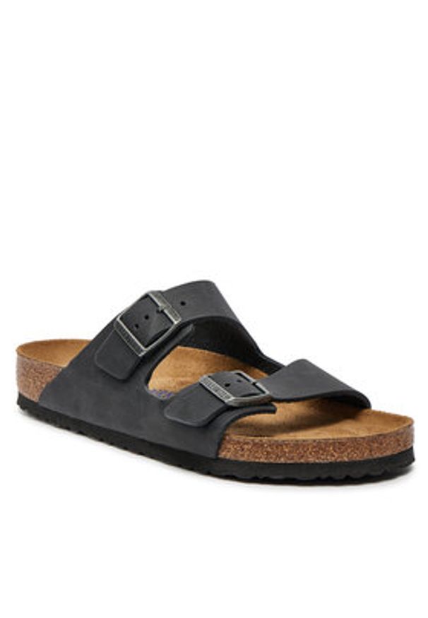 Birkenstock Klapki Arizona Bs 752481 Czarny. Kolor: czarny. Materiał: nubuk, skóra