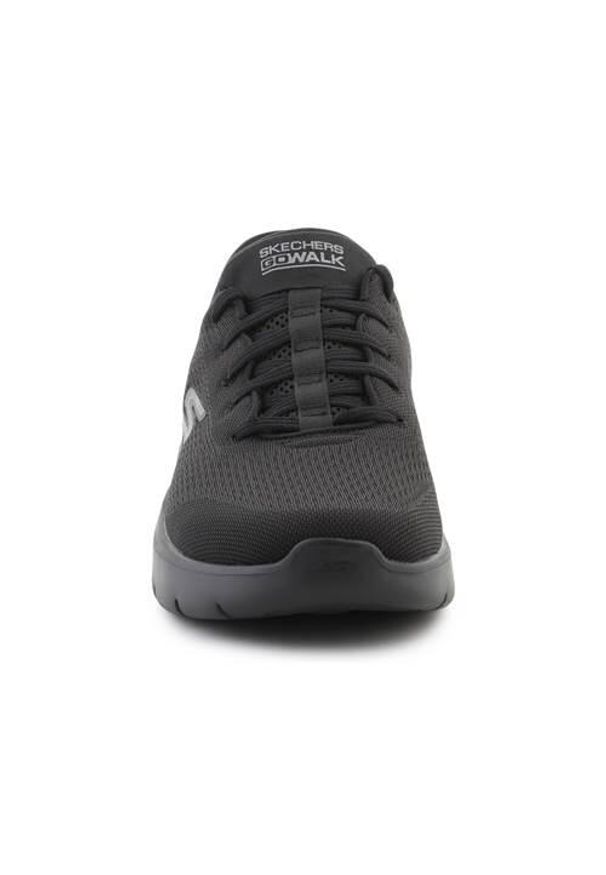 skechers - Buty do chodzenia męskie Skechers Slip ins Go Walk Flex Hands Up. Kolor: czarny. Materiał: tkanina, materiał. Szerokość cholewki: normalna. Sport: turystyka piesza