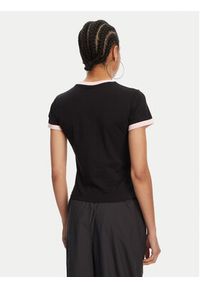 Juicy Couture T-Shirt Collegiate Ringer JCWCT125320 Czarny Slim Fit. Kolor: czarny. Materiał: bawełna