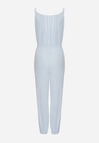 Born2be - Jasnoniebieski Bawełniany Kombinezon na Regulowanych Ramiączkach ze Ściągaczem w Talii Beamla. Okazja: na co dzień. Kolor: niebieski. Materiał: bawełna. Długość rękawa: na ramiączkach. Długość: długie. Styl: klasyczny, casual, elegancki #5