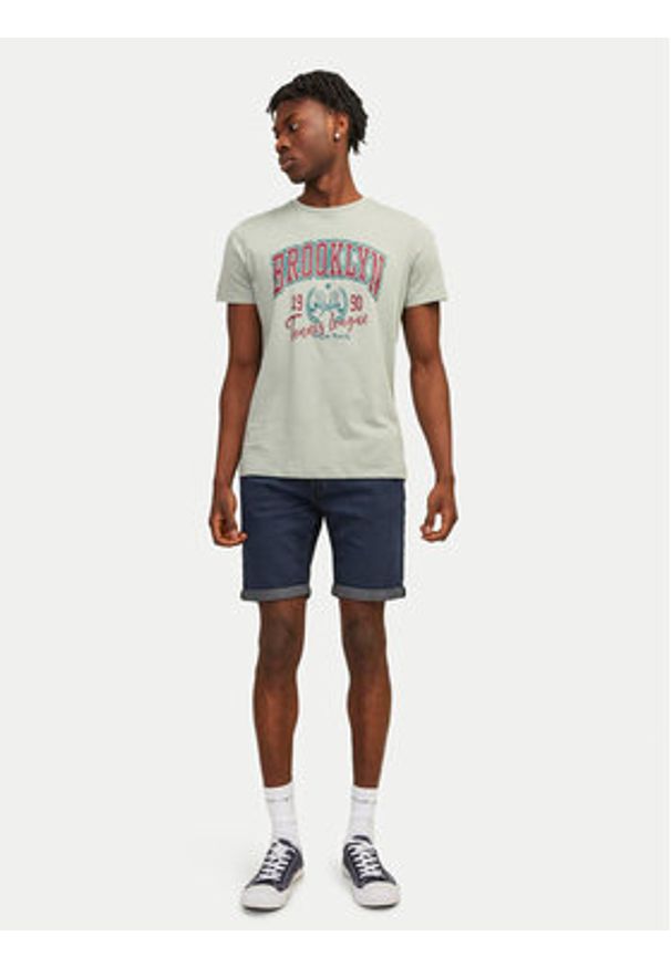 Jack & Jones - Jack&Jones Szorty jeansowe Rick 12252178 Niebieski Regular Fit. Kolor: niebieski. Materiał: bawełna