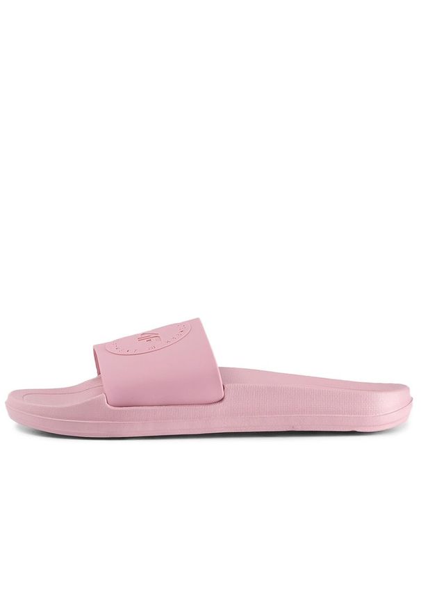 4f - Klapki damskie 4F MM00FFLIF045A56S - różowe. Zapięcie: pasek. Kolor: różowy. Materiał: materiał. Szerokość cholewki: normalna. Sezon: lato. Sport: pływanie