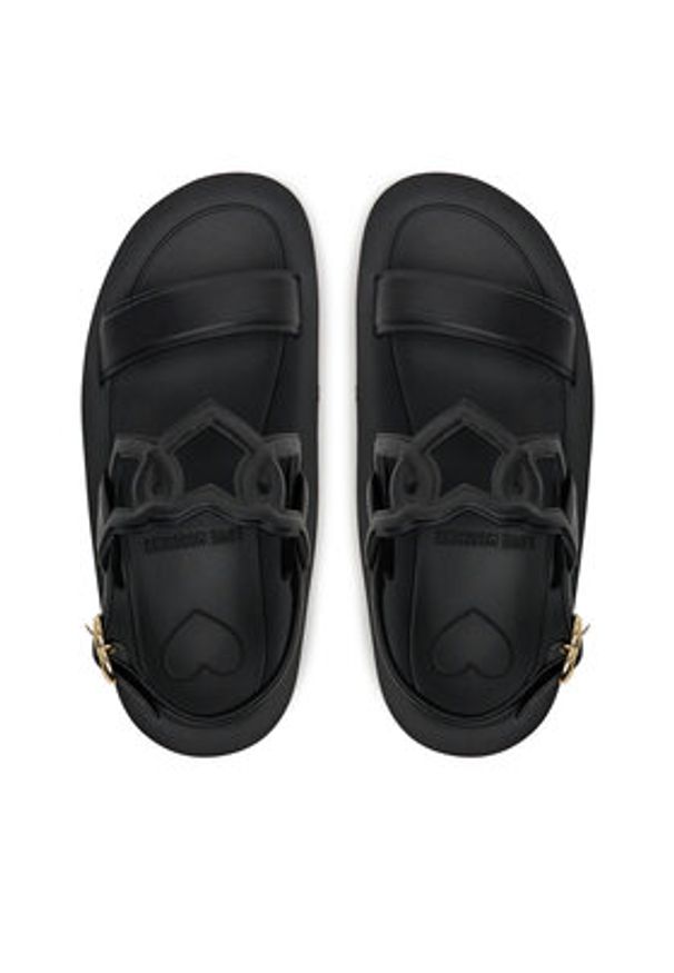 Love Moschino - LOVE MOSCHINO Sandały JA16054I1MIA0000 Czarny. Kolor: czarny. Materiał: skóra