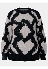 Zizzi Sweter M61219A Czarny Regular Fit. Kolor: czarny. Materiał: syntetyk