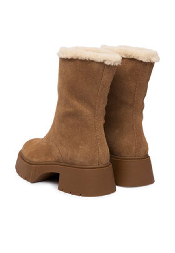 Coach Botki Leah Platform CCH85 Brązowy. Kolor: brązowy. Materiał: zamsz, skóra. Obcas: na platformie