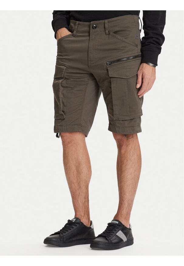 G-Star RAW - G-Star Raw Szorty materiałowe Rovic Zip D26214-5126 Zielony Relaxed Fit. Kolor: zielony. Materiał: bawełna