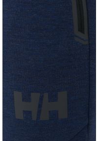 Helly Hansen spodnie męskie kolor szary gładkie. Kolor: niebieski. Materiał: materiał, włókno. Wzór: gładki