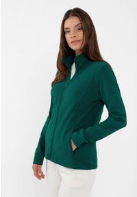 Volcano - Turkusowy, dopasowany polar F-MOYA. Typ kołnierza: kołnierzyk stójkowy. Kolor: turkusowy. Materiał: polar. Wzór: gładki #1