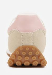 Born2be - Beżowe Casualowe Sneakersy z Siateczkowymi Wstawkami Kassadina. Okazja: na co dzień. Kolor: beżowy. Materiał: jeans #6