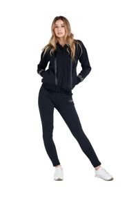 LEONE 1947 APPAREL - Luksusowy damski dres z kapturem i zamkiem błyskawicznym. Kolor: czarny. Materiał: dresówka. Sport: fitness
