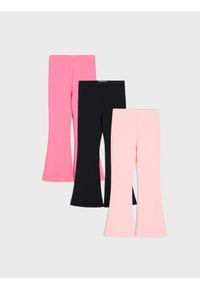Sinsay - Prążkowane spodnie flare 3 pack - wielobarwny. Materiał: prążkowany #1