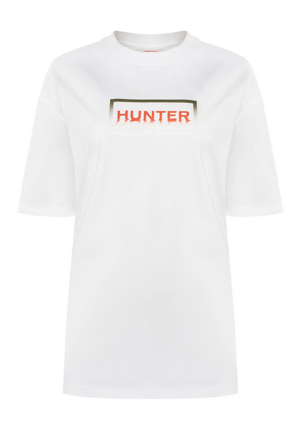 Hunter T-Shirt Abele UNISEX HARU0007251 Biały Regular Fit. Kolor: biały. Materiał: bawełna