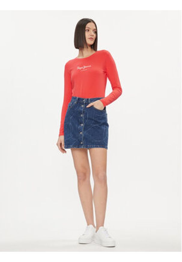 Pepe Jeans Spódnica jeansowa Winnie PL901097 Granatowy Regular Fit. Kolor: niebieski. Materiał: bawełna