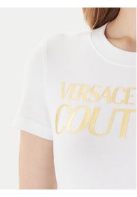 Versace Jeans Couture T-Shirt 79HAHT02 CJ03T Biały Regular Fit. Kolor: biały. Materiał: bawełna #4