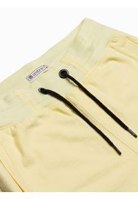 Ombre Clothing - Krótkie spodenki męskie dresowe W291 - żółte - XXL. Kolor: żółty. Materiał: dresówka. Długość: krótkie. Styl: klasyczny #3
