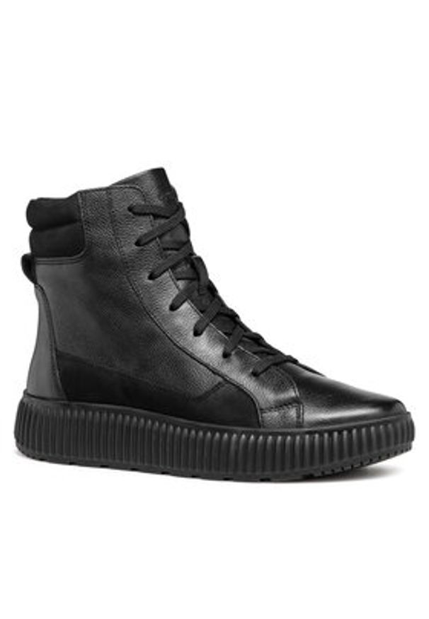 Geox Botki D Graisy D46XFC 046LT C9999 Czarny. Kolor: czarny. Materiał: skóra