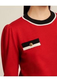 Luisa Spagnoli - LUISA SPAGNOLI - Czerwony sweter z wełny MILO. Kolor: czerwony. Materiał: wełna