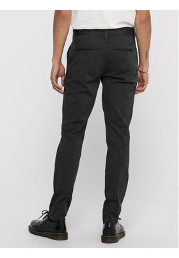 Only & Sons Chinosy Mark 22010209 Szary Slim Fit. Kolor: szary. Materiał: syntetyk