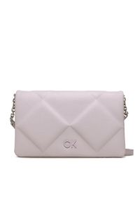 Calvin Klein Torebka Re-Lock Qult Shoulder Bag K60K611021 Fioletowy. Kolor: fioletowy. Materiał: skórzane #1