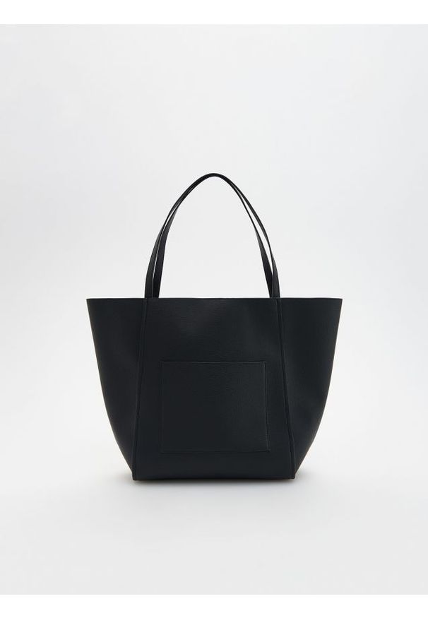 Reserved - Torebka shopper - czarny. Kolor: czarny. Materiał: skórzane