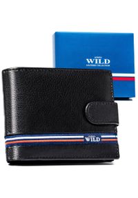 ALWAYS WILD - Portfel męski Always Wild N992L-GV-RFID czarny. Kolor: czarny. Materiał: skóra. Wzór: aplikacja, kolorowy