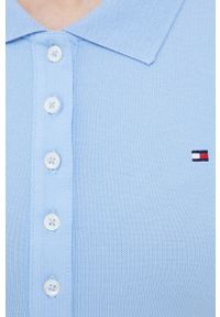 TOMMY HILFIGER - Tommy Hilfiger polo damski kolor niebieski. Typ kołnierza: polo. Kolor: niebieski. Materiał: bawełna, dzianina. Długość: krótkie #5