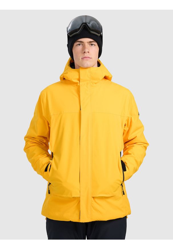 4f - 4F Kurtka narciarska membrana 8000 męska - żółta S. Kolor: żółty. Materiał: materiał, poliester. Sezon: zima