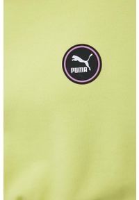 Puma bluza bawełniana 533562 damska kolor zielony z aplikacją. Okazja: na co dzień. Kolor: zielony. Materiał: bawełna. Wzór: aplikacja. Styl: casual #2