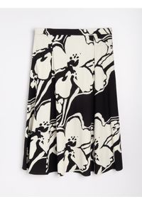 Sinsay - Rozkloszowana spódnica midi w kwiaty z wiskozą i domieszką lnu - wielobarwny. Materiał: wiskoza, len. Wzór: kwiaty #1