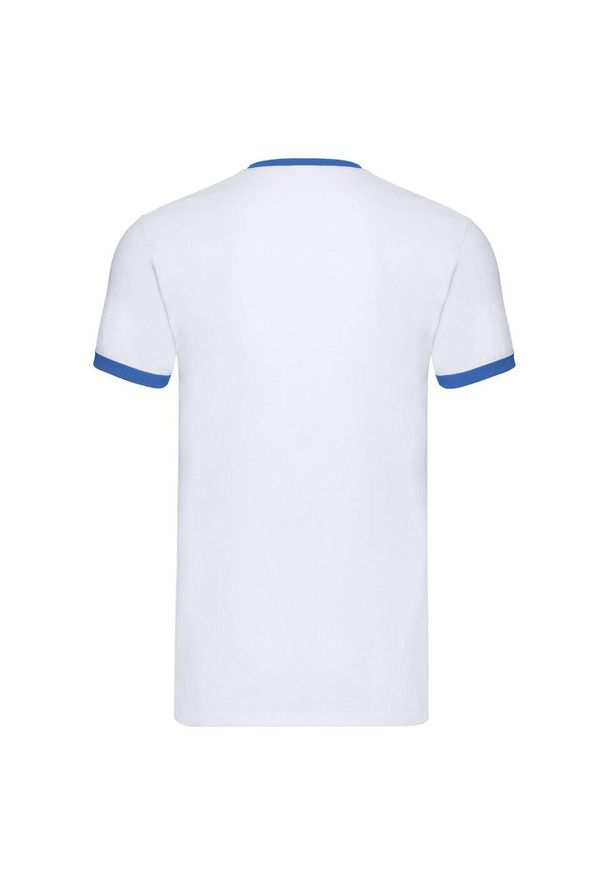FRUIT OF THE LOOM - T-shirt Męski Ringer. Kolor: biały, wielokolorowy, niebieski