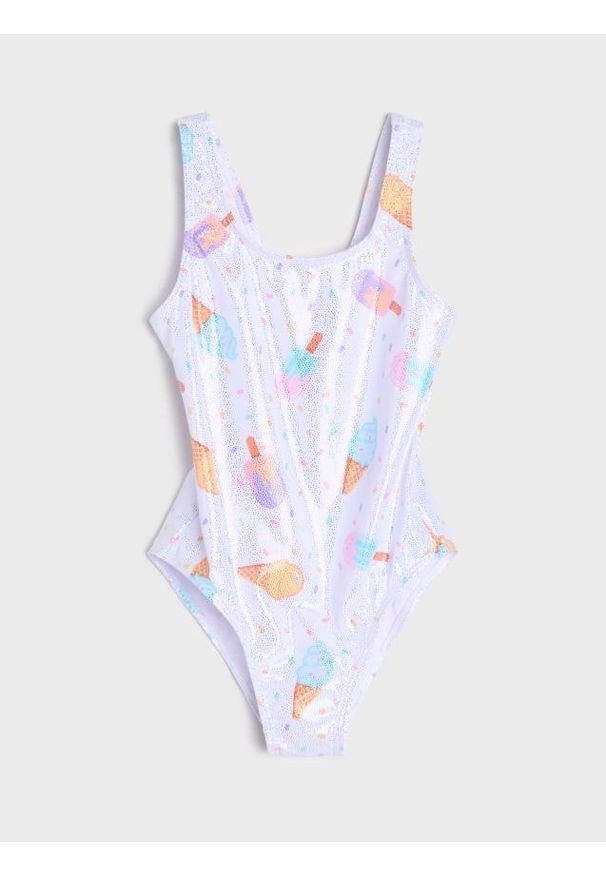 Sinsay - Strój kąpielowy z nadrukiem lodów - wielobarwny. Wzór: nadruk