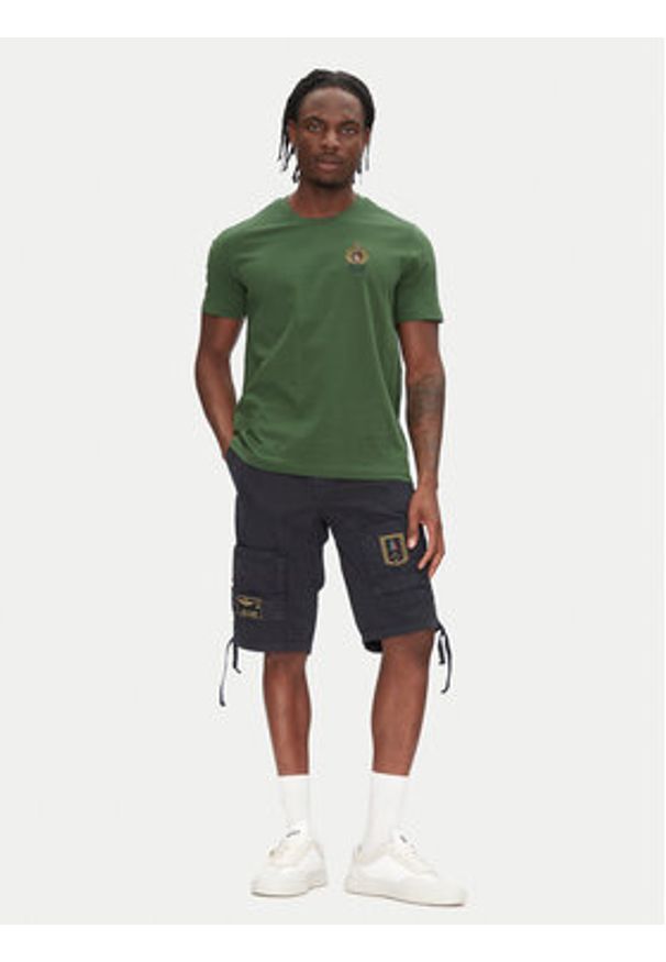 Aeronautica Militare T-Shirt 251TS2391J592 Zielony Regular Fit. Kolor: zielony. Materiał: bawełna