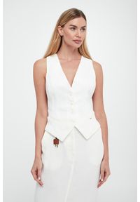 Elisabetta Franchi - Kamizelka damska lniana ELISABETTA FRANCHI. Materiał: len