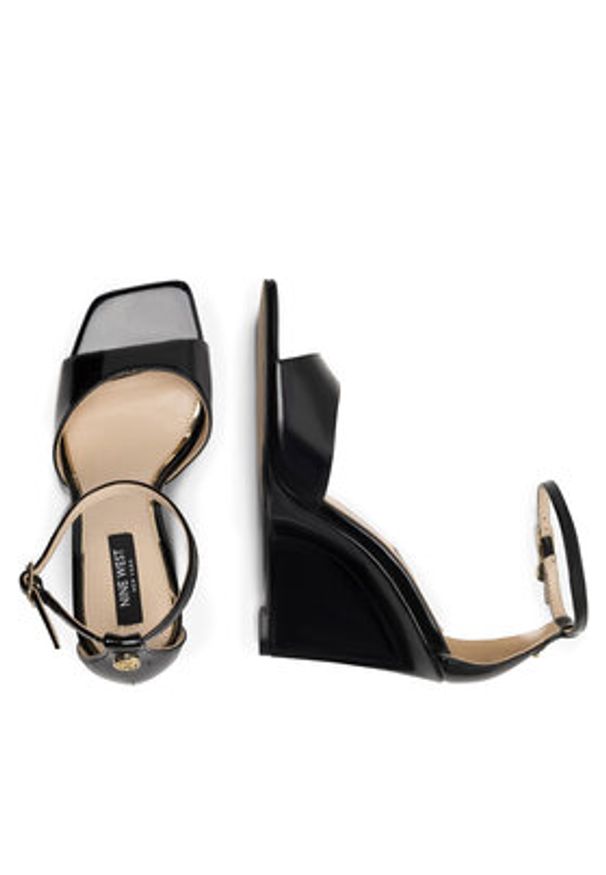 Nine West Sandały ALAYNA FF-2155 Czarny. Kolor: czarny. Materiał: syntetyk