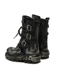 NEW ROCK Glany M-107-S2 Czarny. Kolor: czarny. Materiał: skóra. Styl: rockowy #3