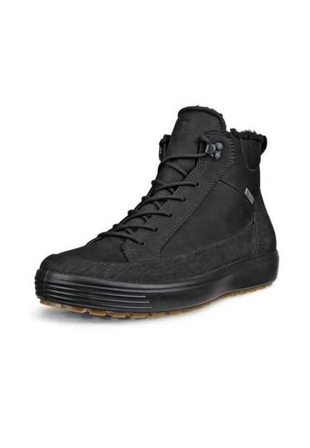 ecco - Buty do chodzenia męskie Ecco Soft 7 Tred High-cut. Zapięcie: zamek. Kolor: czarny. Materiał: skóra. Szerokość cholewki: normalna. Sport: turystyka piesza