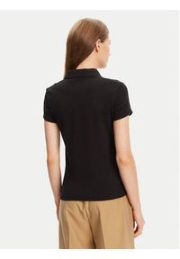 TOMMY HILFIGER - Tommy Hilfiger Polo Gold Button WW0WW45768 Czarny Slim Fit. Typ kołnierza: polo. Kolor: czarny. Materiał: bawełna