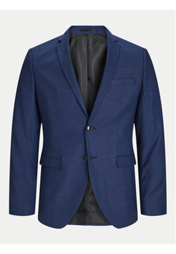 Jack & Jones Marynarka Solaris 12141107 Niebieski Slim Fit. Kolor: niebieski. Materiał: syntetyk