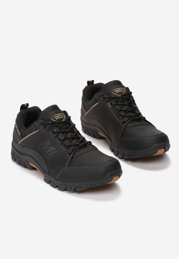Born2be - Czarne Buty Sportowe Meyer. Wysokość cholewki: przed kostkę. Kolor: czarny. Materiał: syntetyk, nubuk. Szerokość cholewki: normalna