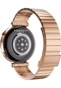 GARETT - Garett Rose Różowe złoto stalowy. Rodzaj zegarka: smartwatch. Kolor: złoty, wielokolorowy, różowy, szary. Materiał: skóra. Styl: sportowy, casual, elegancki #4