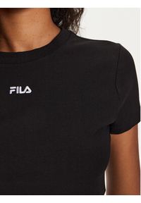 Fila T-Shirt FAW0744 Czarny Slim Fit. Kolor: czarny. Materiał: bawełna