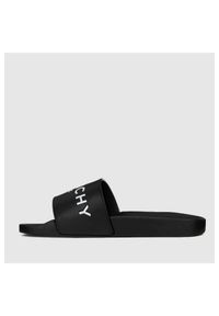 Givenchy - GIVENCHY Czarne klapki damskie z białym logo. Kolor: czarny #3