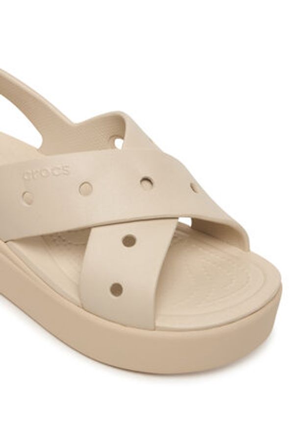Crocs Sandały Brooklyn 4U Cross Strap Sandal 212254 Beżowy. Kolor: beżowy