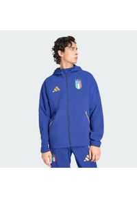 Adidas - Wiatrówka Italy Tiro Travel Full Zip. Kolor: niebieski. Sport: piłka nożna #1
